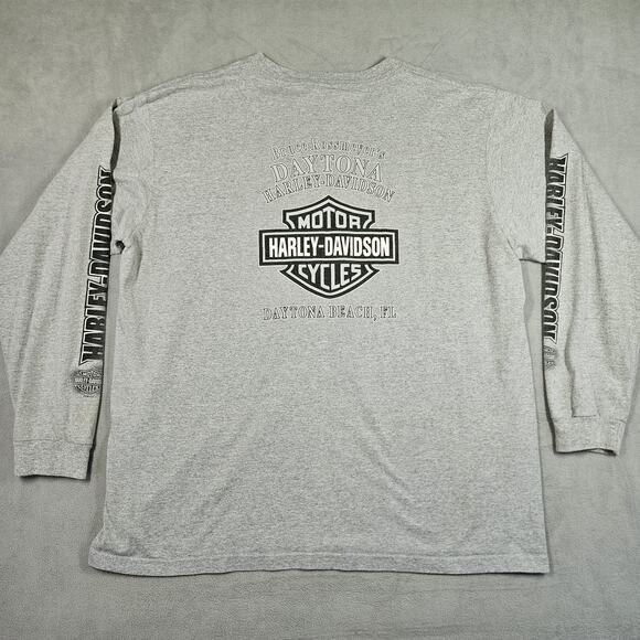 Vintage Harley Davidson T-Shirt Mens 2X Gray 2006 Y2K USA Daytona Biker Holoubek - Picture 9 of 15